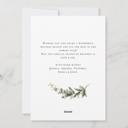 Neutrale minimalistische Boho kerstcompositie Feestdagenkaart (Achterkant)