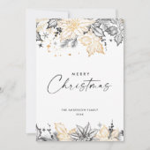 Neutrale minimalistische Boho kerstcompositie Feestdagenkaart (Voorkant)