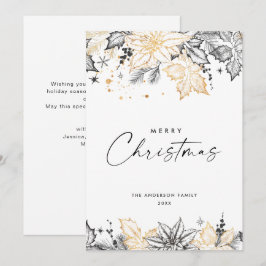 Neutrale minimalistische Boho kerstcompositie Feestdagenkaart