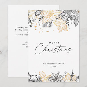 Neutrale minimalistische Boho kerstcompositie Feestdagenkaart