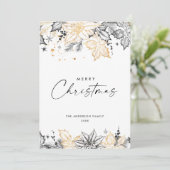 Neutrale minimalistische Boho kerstcompositie Feestdagenkaart (Staand voorkant)