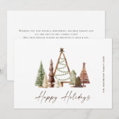 Neutrale minimalistische Boho kerstcompositie Feestdagenkaart (Voorkant / Achterkant)