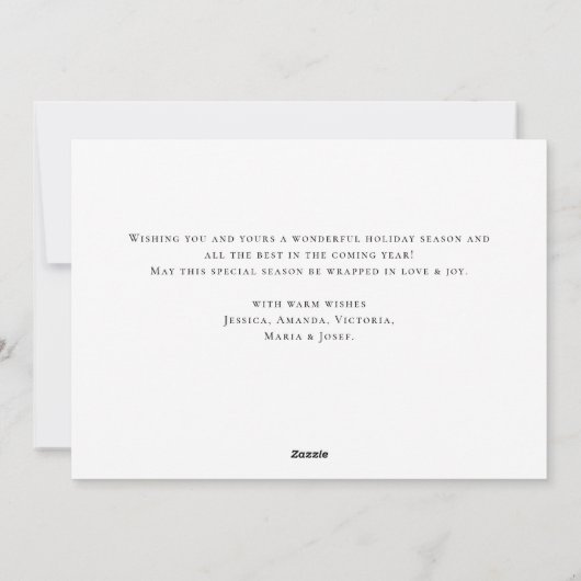 Neutrale minimalistische Boho kerstcompositie Feestdagenkaart (Achterkant)