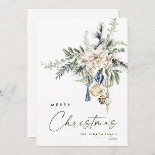 Neutrale minimalistische Boho kerstcompositie Feestdagenkaart