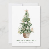 Neutrale minimalistische Boho kerstcompositie Feestdagenkaart (Voorkant)