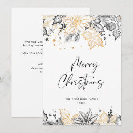 Neutrale Minimalistische Boho Kerstcompositie Feestdagenkaart