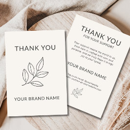 Neutrale Minimalistische Botanische Zakelijke Hand Bedankkaart
