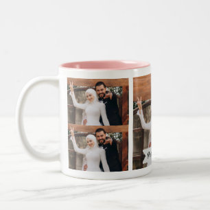 Neutrale Minimalistische Foto Bruidsmeisje Tweekleurige Koffiemok