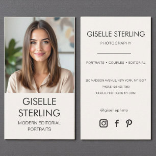 Neutrale Minimalistische Fotograaf Foto Sociale Me Visitekaartje