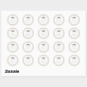 Neutrale Minimalistische Geruite Dennenboom Kerstm Ronde Sticker (Vel)