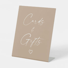 Neutrale minimalistische Kaarten en geschenken Reclamebord Met Voetstuk