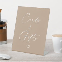 Neutrale minimalistische Kaarten en geschenken Reclamebord Met Voetstuk