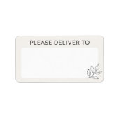 Neutrale minimalistische levering aan verzendkoste etiket (Voorkant)