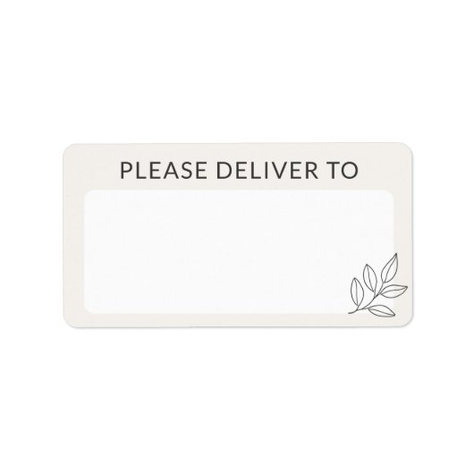 Neutrale minimalistische levering aan verzendkoste etiket (Voorkant)