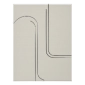 Neutrale minimalistische lijnkunst | Abstracte muu Perfect Poster (Voorkant)