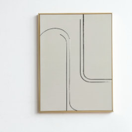 Neutrale minimalistische lijnkunst | Abstracte muu Perfect Poster