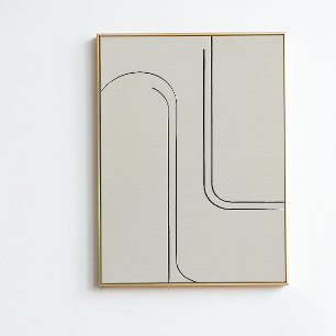 Neutrale minimalistische lijnkunst Abstracte muu Perfect Poster
