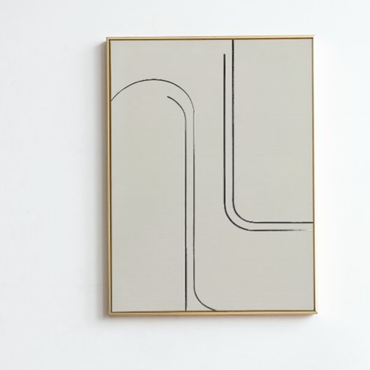 Neutrale minimalistische lijnkunst | Abstracte muu Perfect Poster