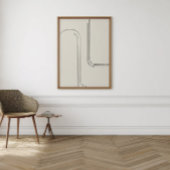 Neutrale minimalistische lijnkunst | Abstracte muu Perfect Poster