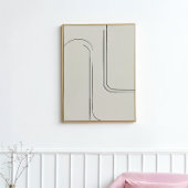 Neutrale minimalistische lijnkunst | Abstracte muu Perfect Poster