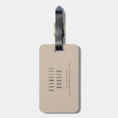 Neutrale minimalistische naam Jaar Bagagelabel (Achterkant verticaal)