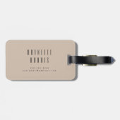 Neutrale minimalistische naam Jaar Bagagelabel (Achterkant horizontaal)