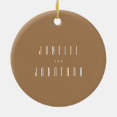 Neutrale minimalistische naam Jaar Keramisch Ornament (Achterkant)