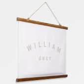 Neutrale minimalistische naam Nursery Decor Hangend Wandkleed (Gebogen)