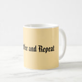 Neutrale minimalistische "opkomst, koffie en herha koffiemok (Voorkant rechts)