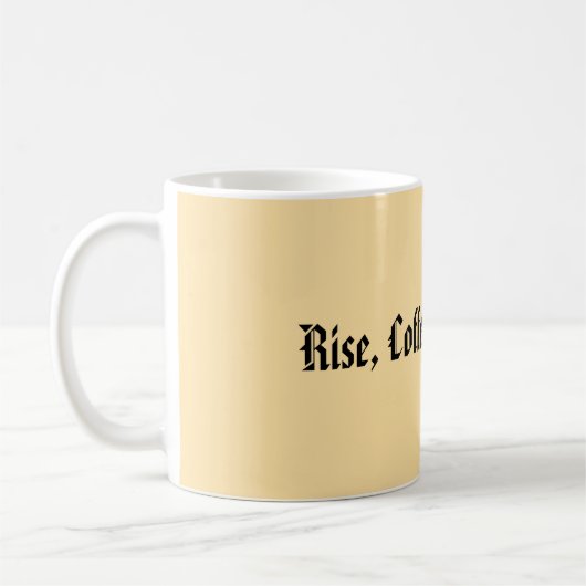 Neutrale minimalistische "opkomst, koffie en herha koffiemok (Links)