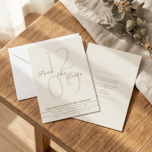 Neutrale Minimalistische Script Namen & Grote Datu Save The Date
