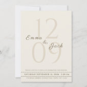 Neutrale minimalistische scriptnamen en grote trou kaart (Voorkant)