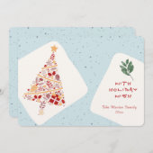 Neutrale minimalistische vakantiewens Kerst Kaart (Voorkant / Achterkant)