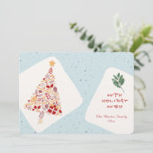 Neutrale minimalistische vakantiewens Kerst Kaart (Staand voorkant)