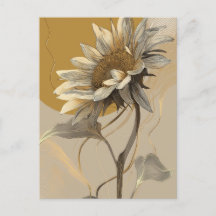 Neutrale Minimalistische Zonnebloem Omlijning