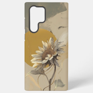 Neutrale Minimalistische Zonnebloem Omlijning Samsung Galaxy Hoesje