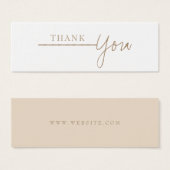 Neutrale Moderne Beige Business Hartelijk dank Mini Visitekaartjes (Voorkant /achterkant)