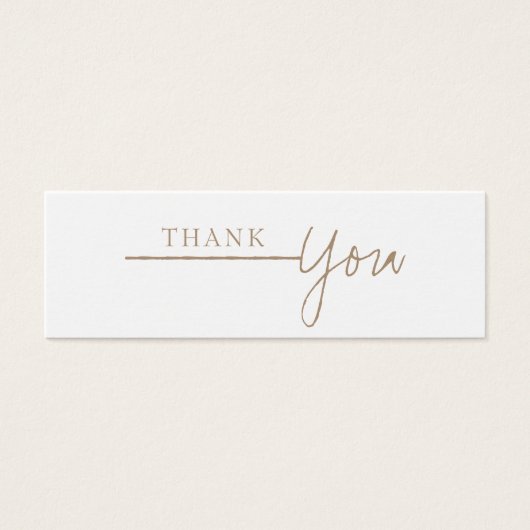 Neutrale Moderne Beige Business Hartelijk dank Mini Visitekaartjes (Voorkant)