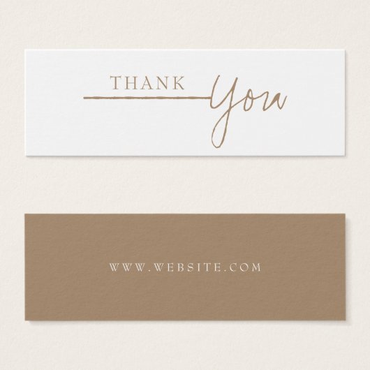 Neutrale Moderne Beige Business Hartelijk dank Mini Visitekaartjes (Voorkant /achterkant)