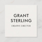 Neutrale moderne minimale typografie QR-code Vierkante Visitekaartje (Voorkant)