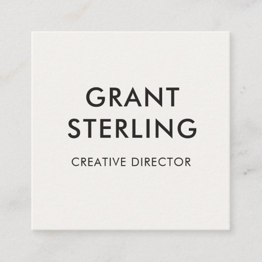 Neutrale moderne minimale typografie QR-code Vierkante Visitekaartje (Voorkant)