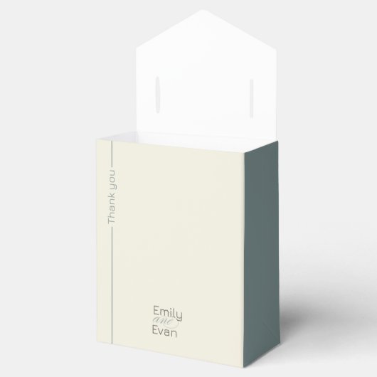 Neutrale moderne minimalistische bruiloft bedankdoosjes (Geopend)