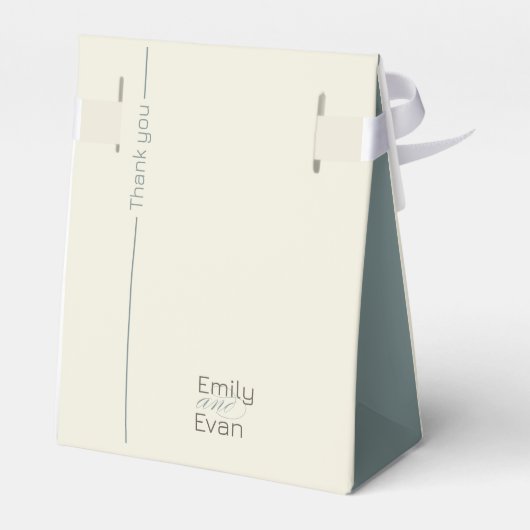 Neutrale moderne minimalistische bruiloft bedankdoosjes (Achterkant)