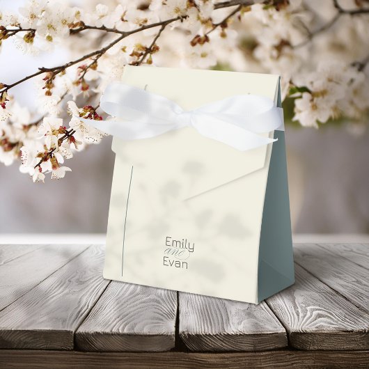 Neutrale moderne minimalistische bruiloft bedankdoosjes