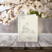 Neutrale moderne minimalistische bruiloft bedankkaart