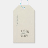 Neutrale moderne minimalistische bruiloft cadeaulabel (Voorkant)