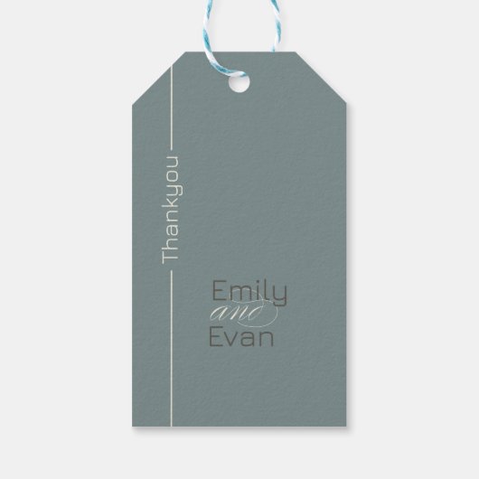 Neutrale moderne minimalistische bruiloft cadeaulabel (Achterkant)