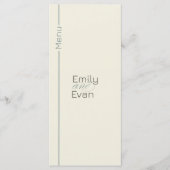 Neutrale moderne minimalistische bruiloft menu (Voorkant)