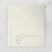 Neutrale moderne minimalistische bruiloft plaatskaartje (Buitenkant ongevouwen)