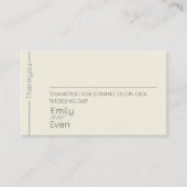 Neutrale moderne minimalistische bruiloft plaatskaartje (Voorkant)